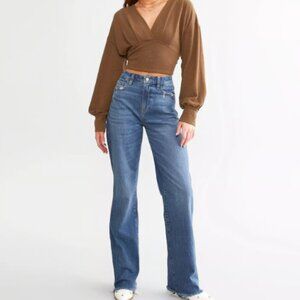 THE BUCKLE WILLOW AND & ROOT THE WIDE LEG JEAN IN SPROUT MED DISTRESS WASH 27 W